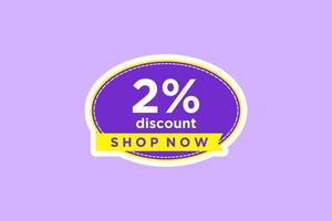 2 discount, Sales Vector badges for Labels, , Stickers, Banners, Tags, Web Stickers, New offer. Discount origami sign banner.