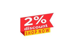 2 discount, Sales Vector badges for Labels, , Stickers, Banners, Tags, Web Stickers, New offer. Discount origami sign banner.
