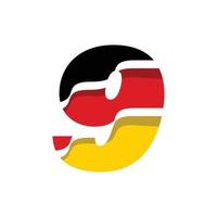 German Numeric Flag 9 vector