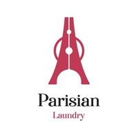 logotipo de lavandería parisina vector