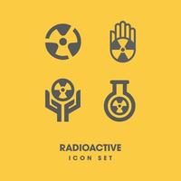 conjunto de iconos radiactivos vector