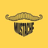 logotipo de ilustración de bigote vector