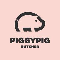 Piggy Pig Butcher Logo vector