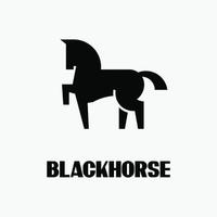 peculiar logotipo de caballo negro vector