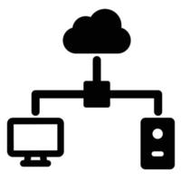 Cloud LAN Vector icon that can easily modify or edit