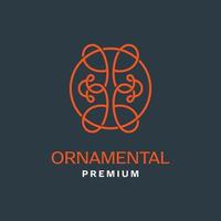 logotipo de arte ornamental vector