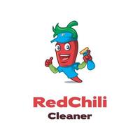 logotipo de limpiador de chile rojo vector