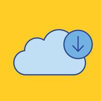 Cloud download Vector icon that can easily modify or edit