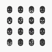 conjunto de iconos de línea de cara emoji. sobre un fondo blanco. icono de vectores