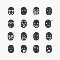 conjunto de iconos de cara emoji. sobre un fondo blanco. icono de vectores