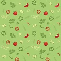 Seamless pattern of a set of vegetables for salad vector