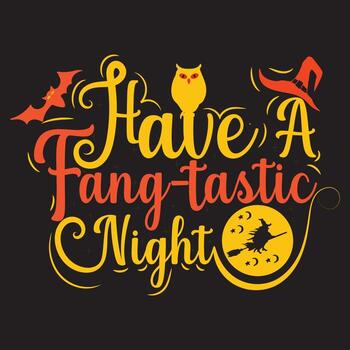 diseño de camiseta de feliz halloween con elementos de halloween o diseño de tipografía de halloween dibujado a mano vector