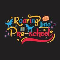 Welcome back to School t shirt design with School  elements or Hand drawn back to School typography design vector