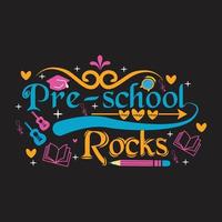 Welcome back to School t shirt design with School  elements or Hand drawn back to School typography design vector