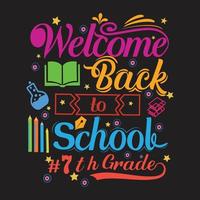 Welcome back to School t shirt design with School  elements or Hand drawn back to School typography design vector