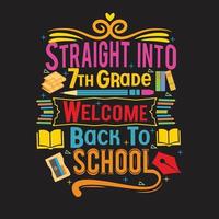 Welcome back to School t shirt design with School  elements or Hand drawn back to School typography design vector