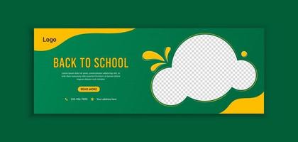 admisión a la escuela y regreso a la escuela banner web y diseño de plantilla de redes sociales vector