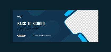 Modern school admission web banner and social media template vector