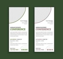 Simple and clean business conference dl flyer or rack card template layout vector