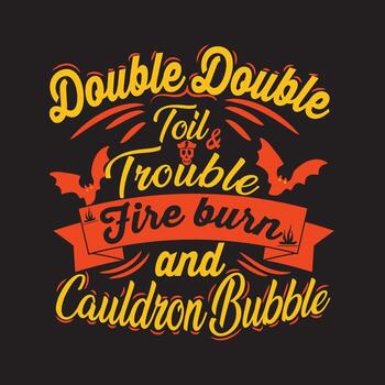 diseño de camiseta de feliz halloween con elementos de halloween o diseño de tipografía de halloween dibujado a mano vector