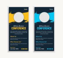 Modern business conference dl flyer or rack card template layout vector