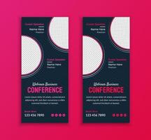 Creative business conference dl flyer or rack card template design vector