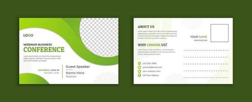 Business conference postcard template design vector