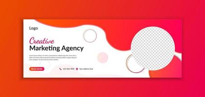 Abstract creative marketing agency web banner template layout vector