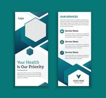 Medical and healthcare rack card or dl flyer template