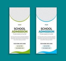 Back to school and school admission rack card or dl flyer template layout vector