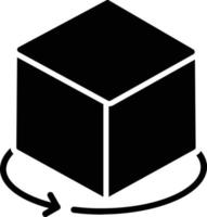 3d Cube Glyph Icon vector