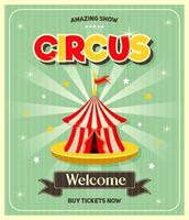 Vintage circus advertising poster with marquee for arts festival event and entertainment. Carnival banner. vector