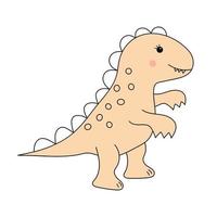 Cute baby dinosaur. Prehistoric character in doodle style. vector