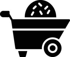 Wheelbarrow Glyph Icon vector