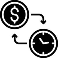 Time Is Money Glyph Icon vector