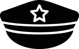 icono de glifo de sombrero de policía vector