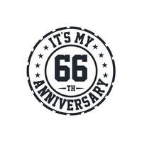 66th Wedding Anniversary celebration It's my 66th Anniversary vector