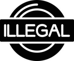 icono de glifo ilegal vector