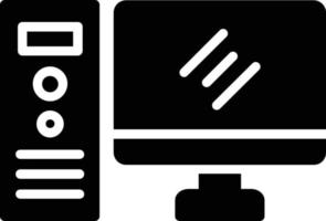 Desktop Computer Glyph Icon vector