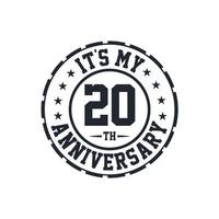 20th Wedding Anniversary celebration It's my 20th Anniversary vector