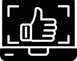 Thumbs Up Glyph Icon vector