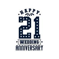 21 Anniversary celebration, Happy 22nd Wedding Anniversary vector