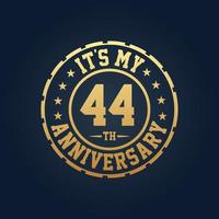 It's my 44th Anniversary, 44th Wedding Anniversary celebration vector