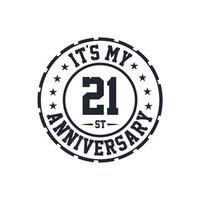 21st Wedding Anniversary celebration It's my 21st Anniversary vector