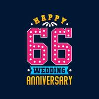 Happy 66th Wedding Anniversary celebration vector