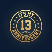 It's my 13th Anniversary, 13th Wedding Anniversary celebration vector