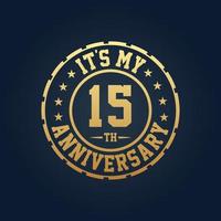 It's my 15th Anniversary, 15th Wedding Anniversary celebration vector