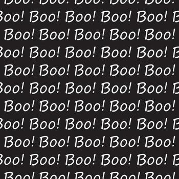 Seamless pattern with white icons. Design elements for halloween party poster. Flat cartoon illustration. Objects isolated on a black background. vector