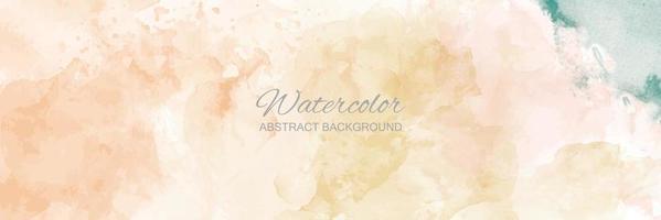 Abstract colorful watercolor horizontal texture rectangle background designed with earth tone watercolor stains. vector illustration