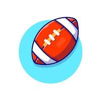 Rugby Ball Cartoon Vector Icon Illustration. Sport Object  Concept Isolated Premium Vector. Flat Cartoon Style